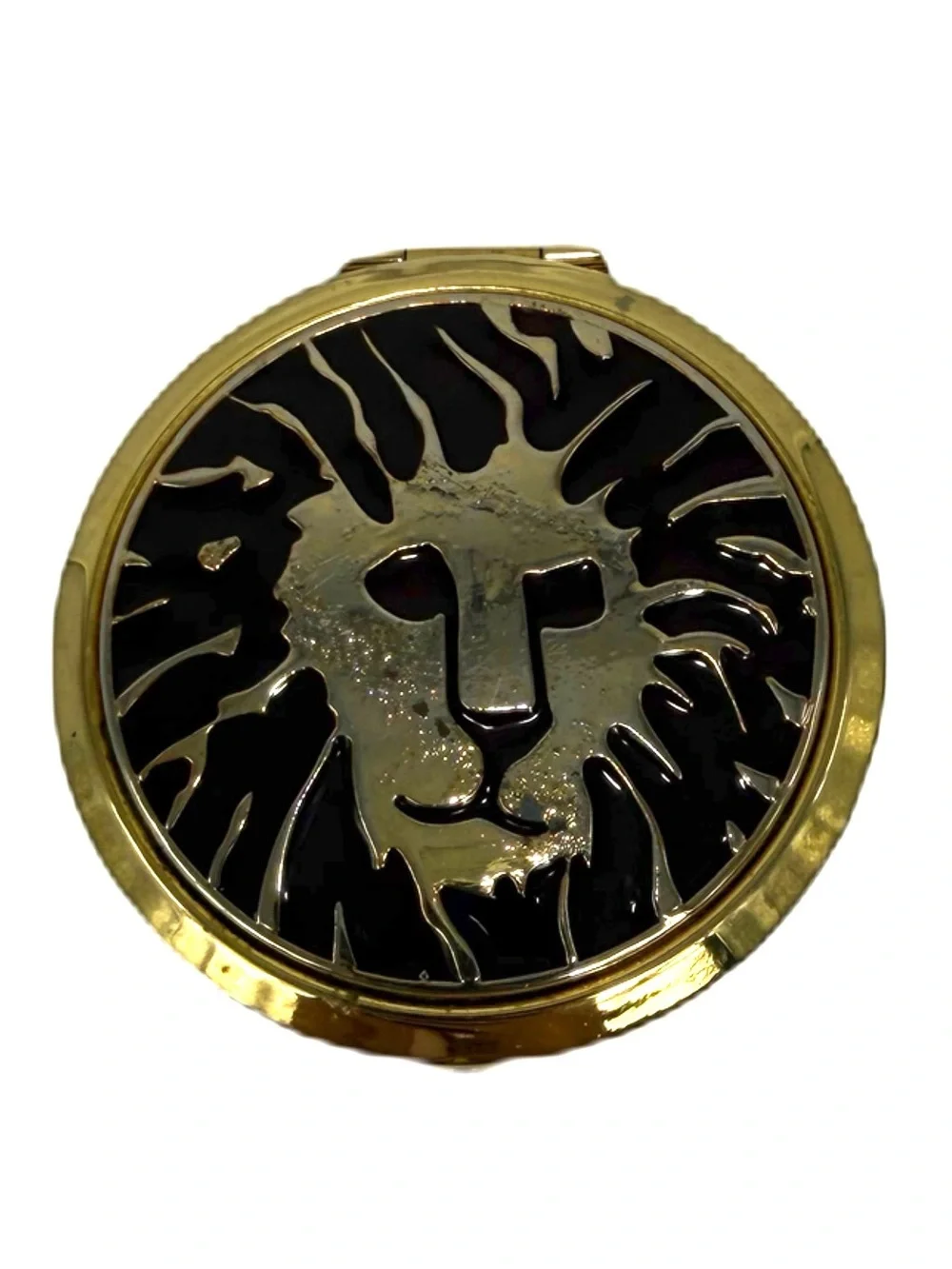 Vintage Anne Klein gold-tone and enamel compact with double mirror